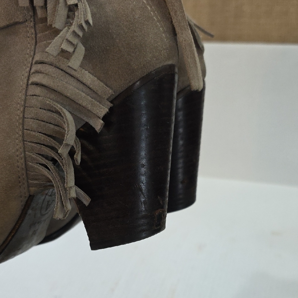 Ash Quick Suede Fringe Women's Ankle Boots - Tan Size 8 - Picture 8 of 9